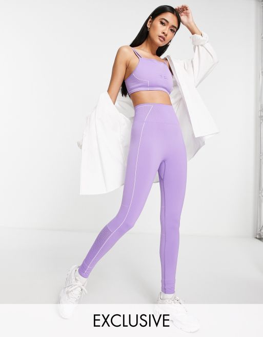 TALA - Bandeau-sport bh met lichte ondersteuning en dubbele bandjes in  paars, exclusief bij ASOS