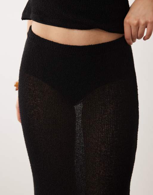 TALA beach knit maxi skirt in black, 5 of 5
