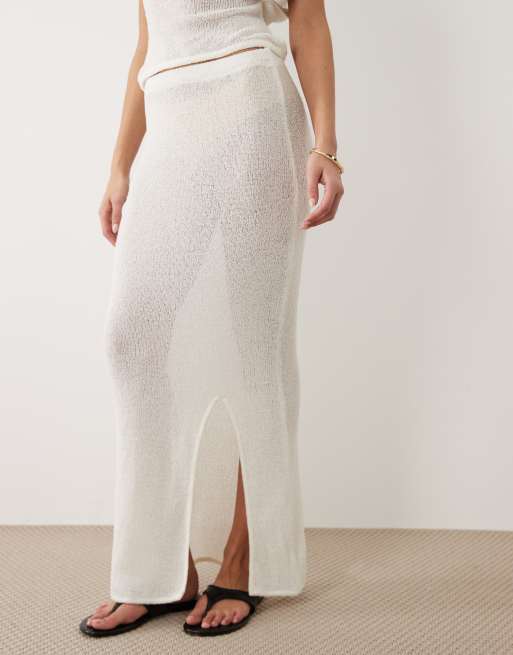 TALA beach knit maxi skirt in ivory, 2 of 5