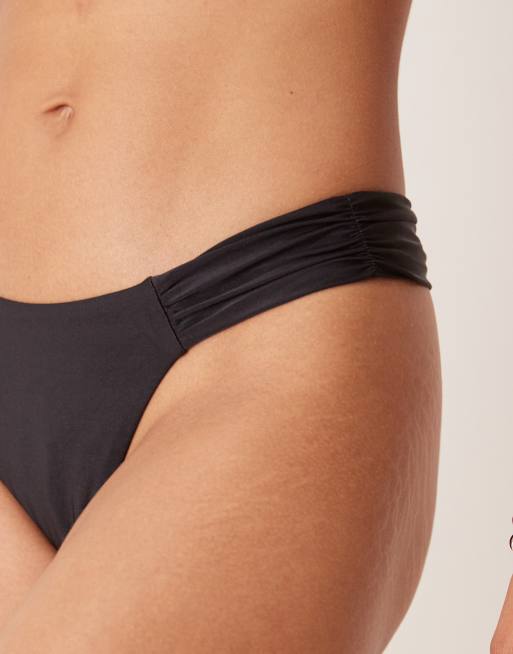 Tala - Bikinibroekje met gerimpelde zijkant in zwart, 2 van 4