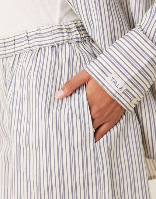 Tala – Blårandiga shorts i poplin, 3 av 5