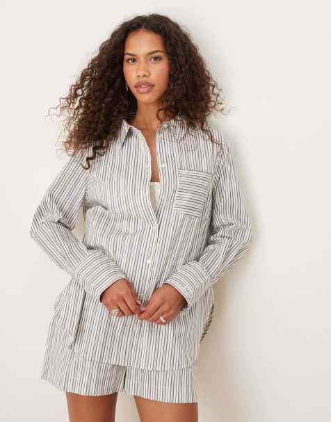 TALA - Camicia in popeline blu a righe - view 1