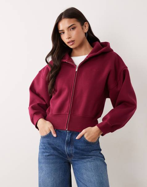 Tala Cocoon zip through hoodie in cherry red - view 1
