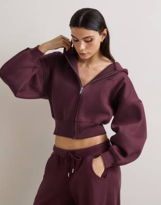 Tala Cocoon zip up hoodie in fig