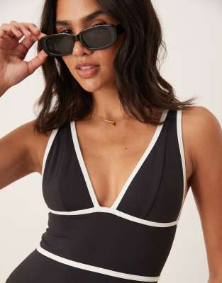 Tala Contrast Plunge Swimsuit