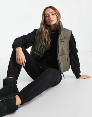 Tala cropped gilet jacket in khaki | ASOS