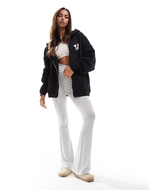 Tala – Czarna zapinana na zamek bluza oversize z kapturem, 2 z 4