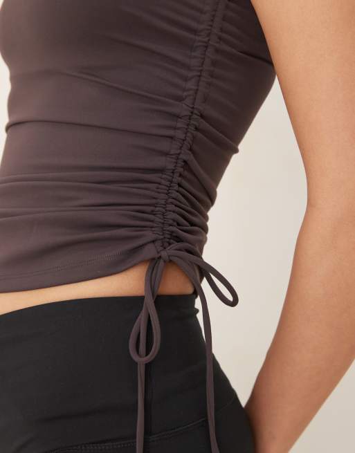 Tala DayFlex built-in support adjustable tie side singlet in brown, 3 of 4