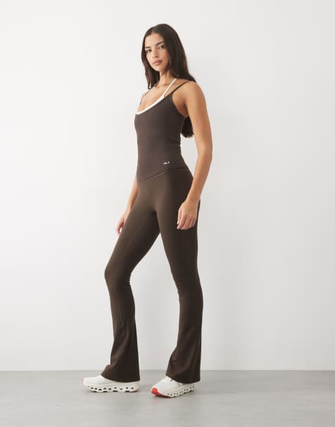 TALA DayFlex double layer singlet in brown and white - view 1
