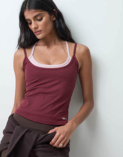 TALA DayFlex double layer singlet in burgundy and pink - view 1