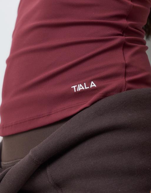 TALA DayFlex double layer singlet in burgundy and pink, 3 of 5