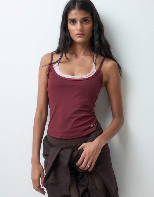 TALA DayFlex double layer vest in burgundy and pink, 5 of 5