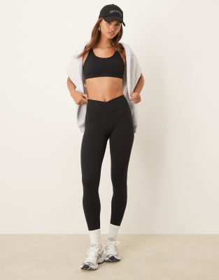 Thumbnail - TALA - DayFlex - Leggings in Schwarz mit gewickeltem Bund