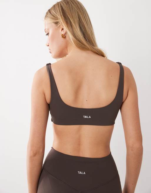 Tala - DayFlex - Mokkabrun sports-BH med snoet design foran, 3 af 4