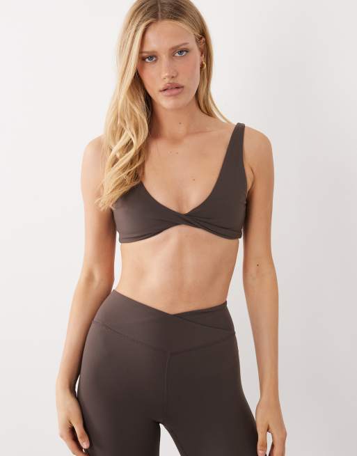 Tala - DayFlex - Mokkabrun sports-BH med snoet design foran, 4 af 4