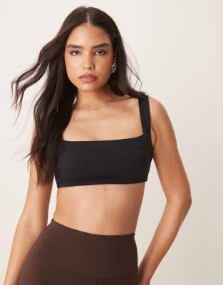 TALA DayFlex ruched strap bandeau bra in black – BLACK