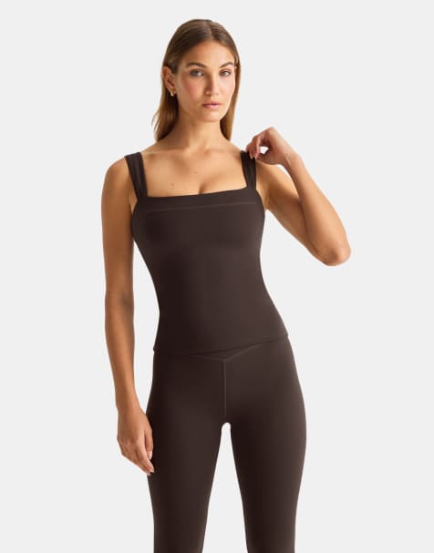 Tala DayFlex ruched strap tank top in americano - view 1