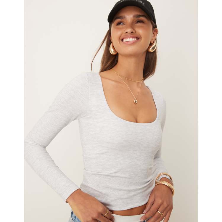 TALA DayFlex scoop neck top in grey - LGREY | ASOS