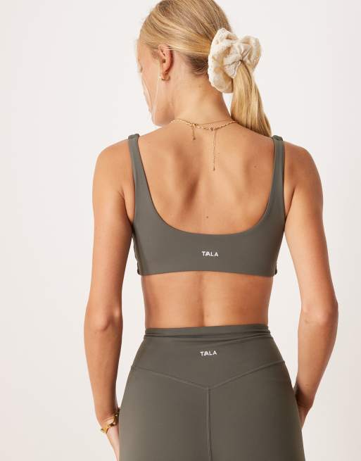 Tala - DayFlex - Sport bh met gedraaide voorkant in donker olijfgroen, 3 van 4