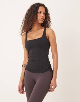 Tala - DayFlex - Trägertop in Schwarz mit integrierter, verstellbarer Stützfunktion und seitlichem Bindedetail