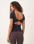 [Tala] Tala DayFlex twist back full length tee in black M BLACK