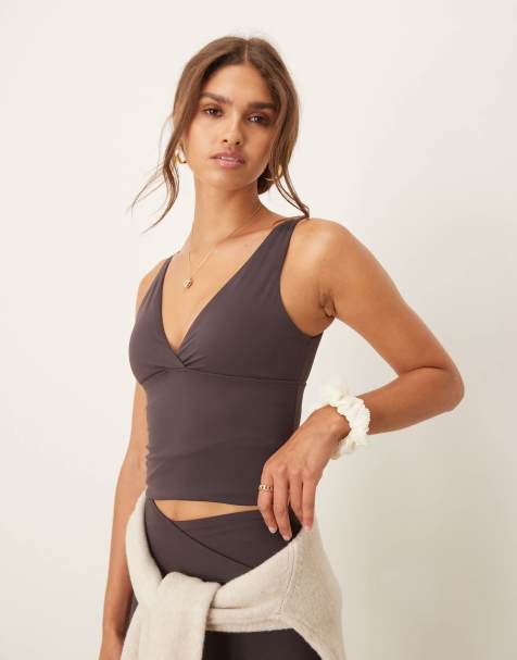 Tala DayFlex V neck vest longer length in espresso