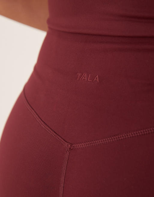 Tala – DayFlex – Vinröda, utsvängda yogabyxor med hög midja och omlottdesign, 4 av 5