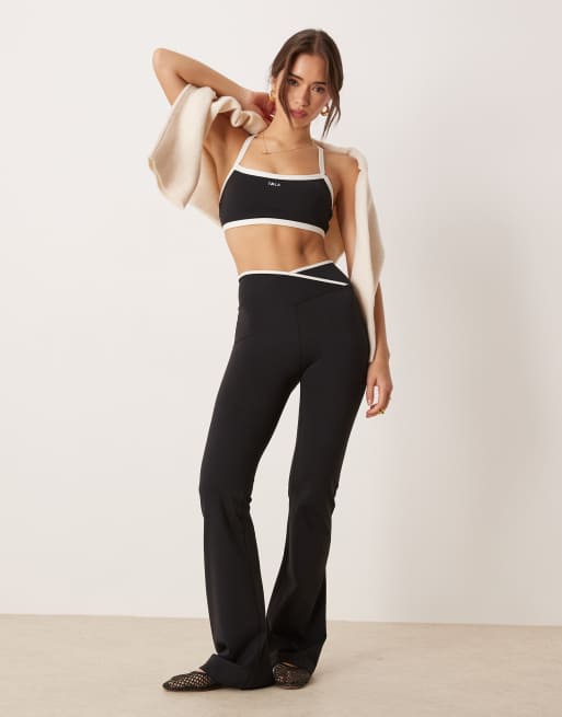 Tala DayFlex wrap high waisted flared yoga leggings in black