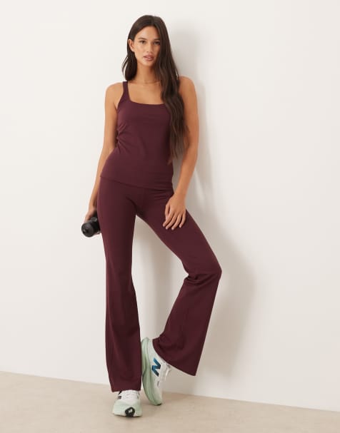 Tala DayFlex wrap high waisted flared yoga pant in fig - view 1