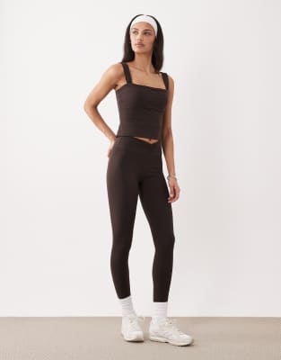 Tala Dayflex Wrap High Waisted Legging In Brown