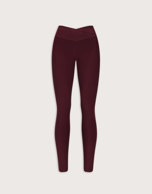 TALA Dayflex Wrap High Waisted leggings in burgundy, 3 of 3