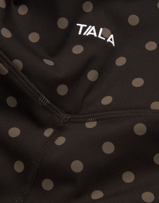 TALA DayFlex wrap shorts in brown polka dots, 3 of 5