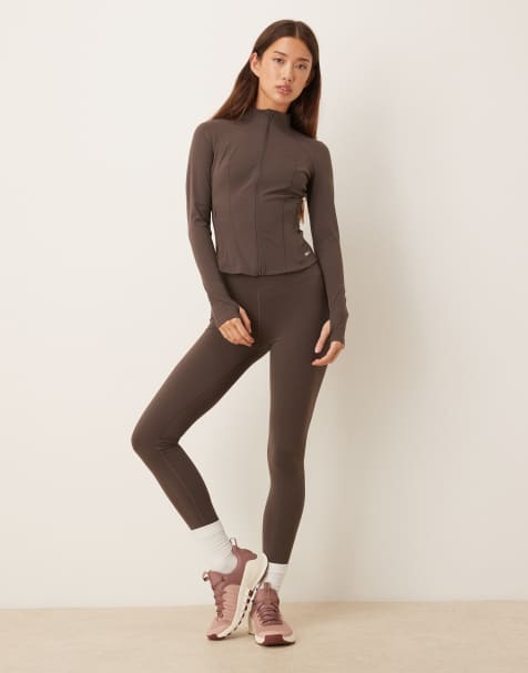 Tala DayFlex wrap yoga pant in deep taupe - view 1