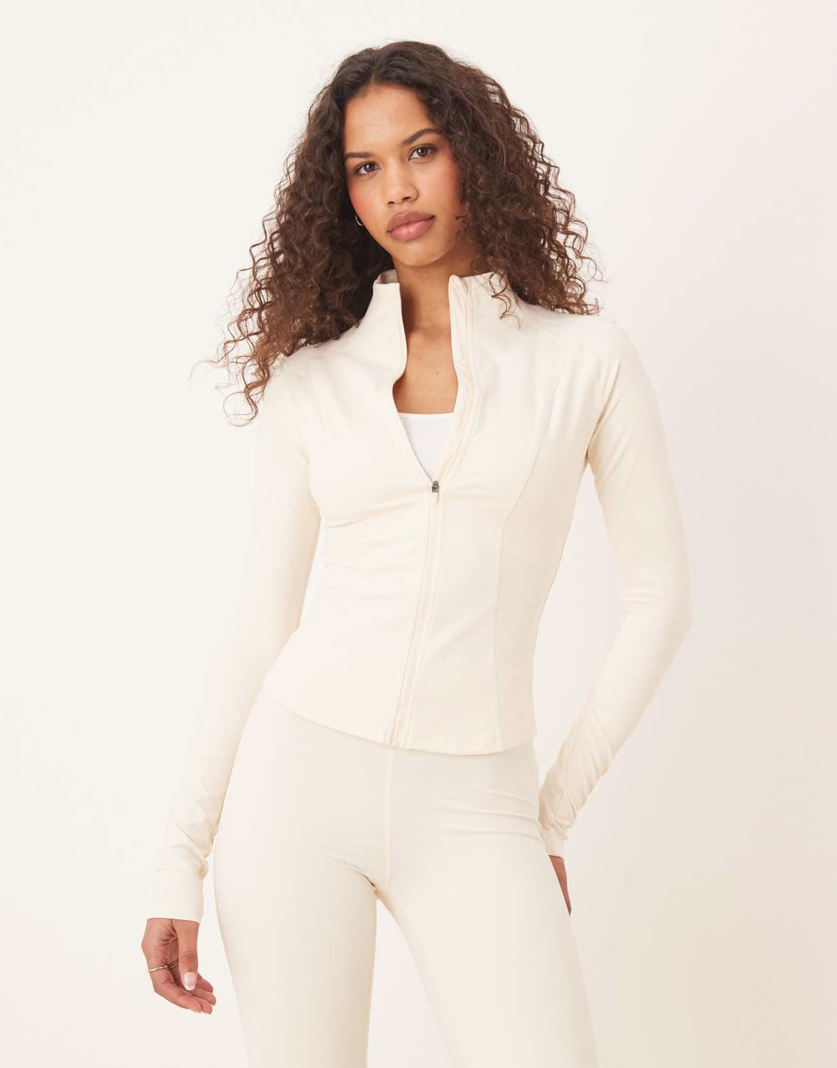 Tala Dayflex Zip Front Running Jacket in cream