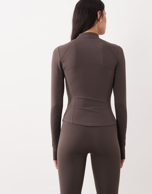TALA DayFlex zip through jacket in mocha brown, 4 of 4