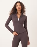 [Tala] Tala DayFlex zip through running jacket in brown L BROWN