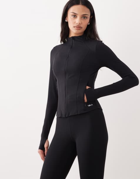 Tala DayFlex zip up jacket in shadow black - view 1