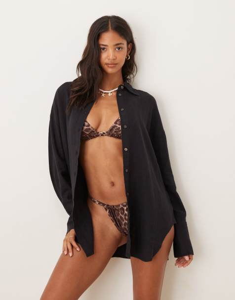 Tala Essential linen shirt in black - view 1