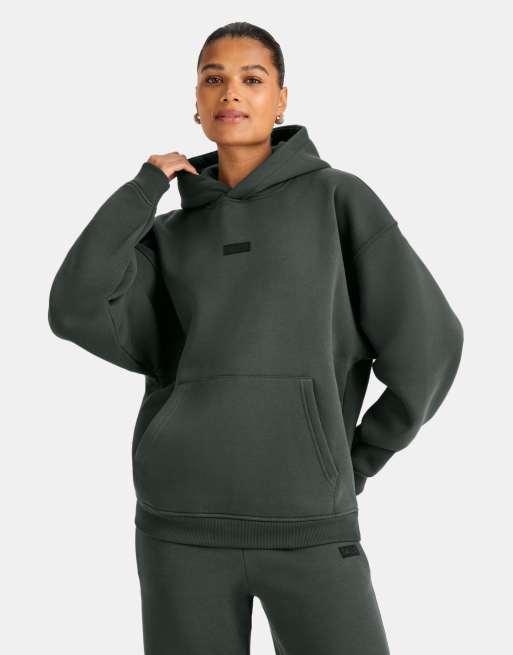 Tala graphic oversized hoodie in dark moss