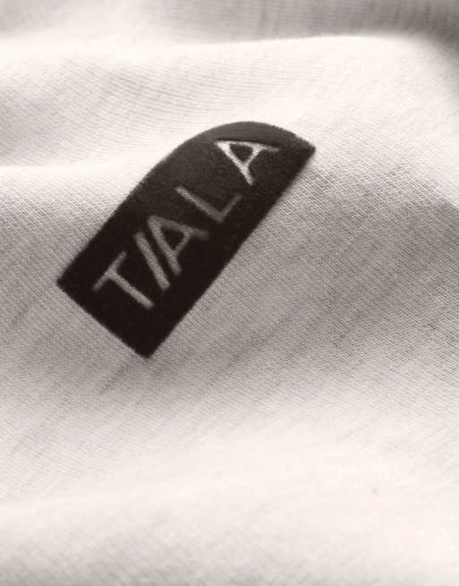 TALA graphic oversized hoodie in oat marl, 3 of 3