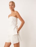 [Tala] Tala heavyweight linen-blend tailored shorts in coconut milk-White 8-10 CREAM