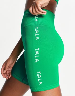 Tala TALA Hosta logo seamless shorts in green - exclusive to ASOS