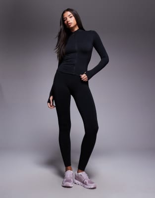 Tala - Legging sculptant sans coutures à fronces - Noir chiné
