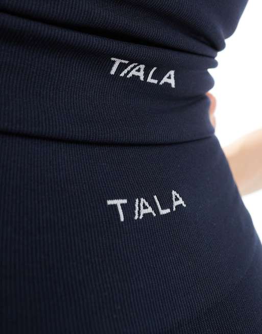 TALA - Leggings modellanti blu navy a coste a vita alta senza cuciture, 3 di 5
