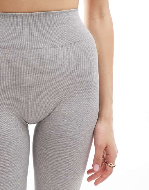 TALA - Leggings modellanti grigio chiaro a coste a vita alta senza cuciture, 2 di 5