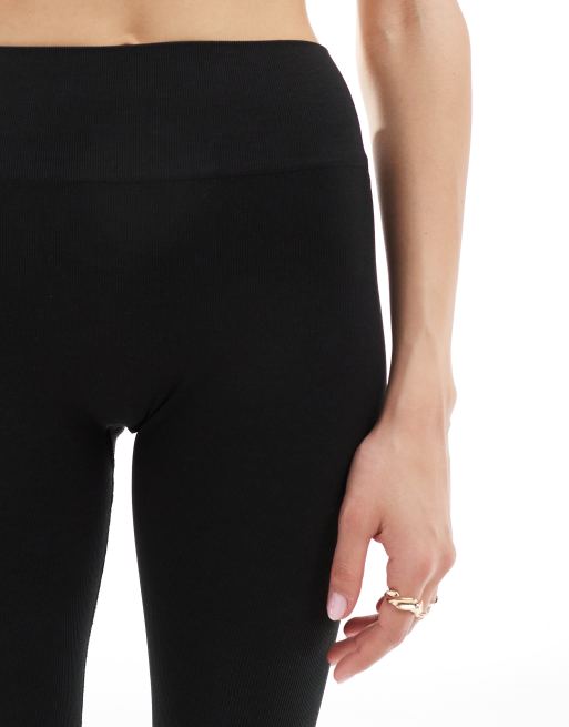 TALA - Leggings modellanti neri a coste a vita alta senza cuciture, 4 di 5
