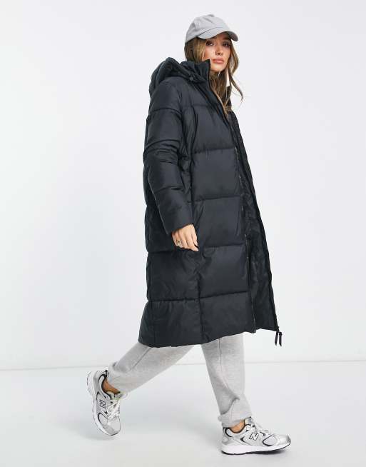 Black puffer cheap coat longline