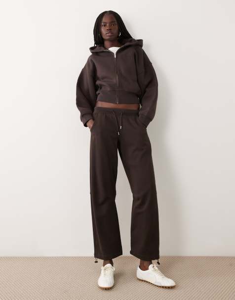 TALA mid rise pintuck barrel leg jogger in americano brown - view 1