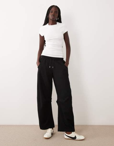 TALA mid rise pintuck barrel leg jogger in black - view 1