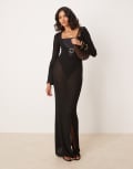 [Tala] Tala multiway gold ring long sleeve resort knit dress in black 10-12 BLACK